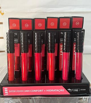 Batom Liquido Matte 24hrs Love/ 48pçs (758-763) Maxlove