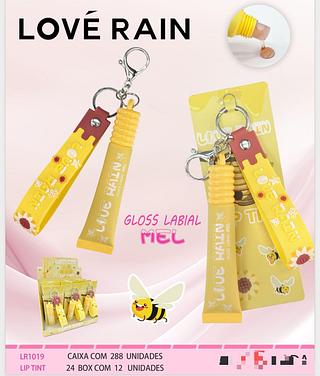 Lip Gloss Mel com Pingente c/12pçs Love Rain