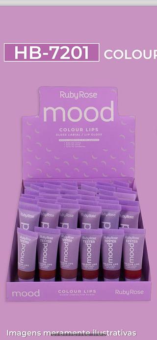 Lip gloss colour lips Mood/ 36pçs (HB-7201) Ruby rose