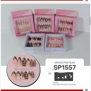 Unha posticas com adesivo auto colante /12pcs Sabrina Sato
