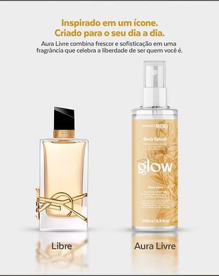 Body Splash glow AURA LIVRE c/12pcs 200ml DERMA CHEM