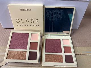 Paleta blush e iluminador e sombra com provador/12pcs GLASS RUBY ROSE