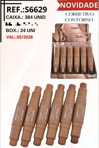 Corretivo + Contorno em Bastão c/24pçs Sarah´s Beauty