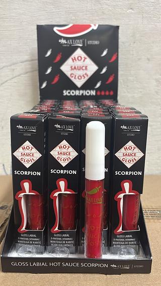 Gloss Labial Hot Sauce Scorpion c/28pcs (225) MAX LOVE