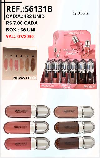 Brilho labial com (Marrons)/ 36pçs Sarah's