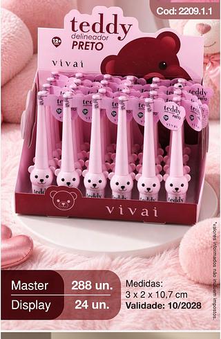 Delineador teddy preto c/24pcs Vivai
