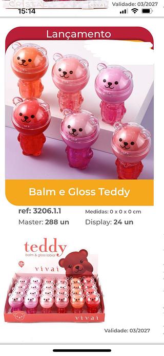 Balm e gloss teddy c/24pcs (3206.1.1) vivai