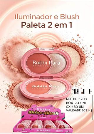 Iluminador e blush 2 em 1 c/24pcs BOBBI RARA