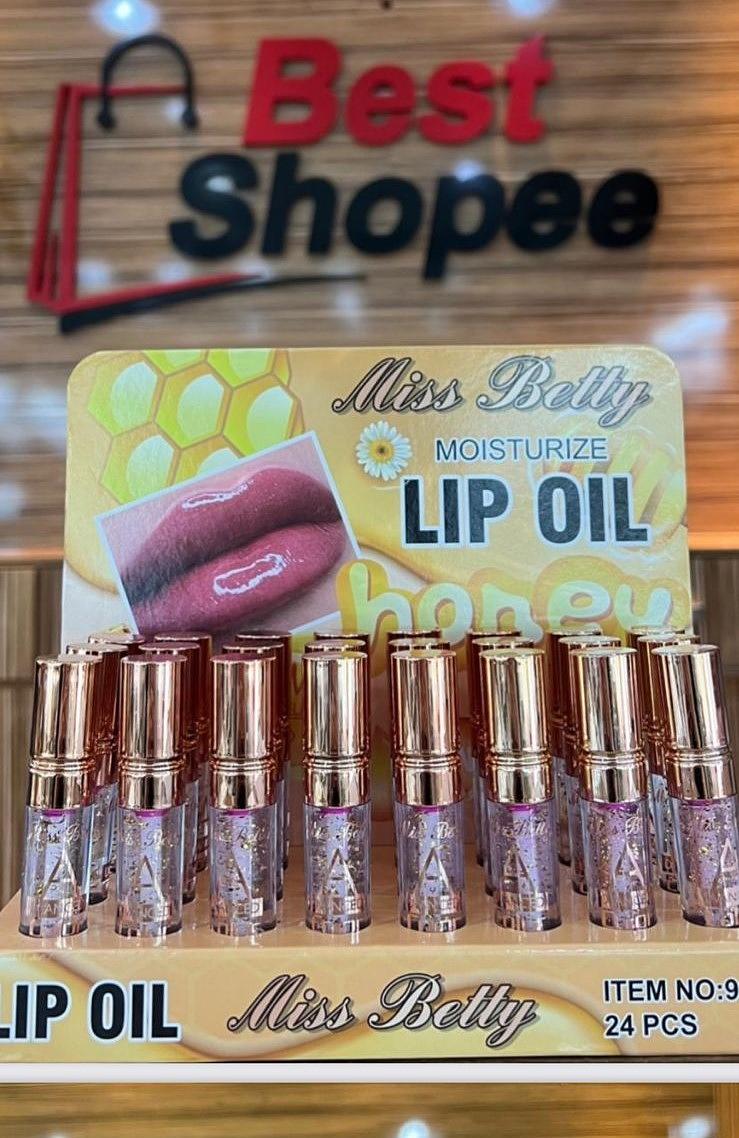Lip Oil com glitter/ 24pçs (L996) Miss betty Lili Maquiagem