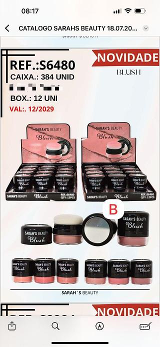 Blush c/12pçs Sarah´s Beauty