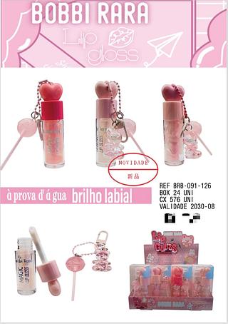 Brilho Labial com chaveiro C/24pcs BOBBI RARA