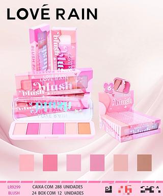 Paleta de blush C/12pcs LOVE RAIN