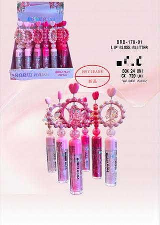 Lip Gloss Glitter c/24pçs Bobbi Rara