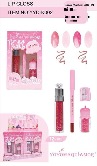 Kit lip gloss com apontador C/12pcs YOYO MAQUIAMOR