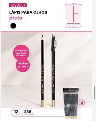 Lapis para olhos preto c/12pcs Pink 21