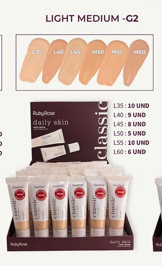 Base liquido daily skin classic /48pcs RUBY ROSE