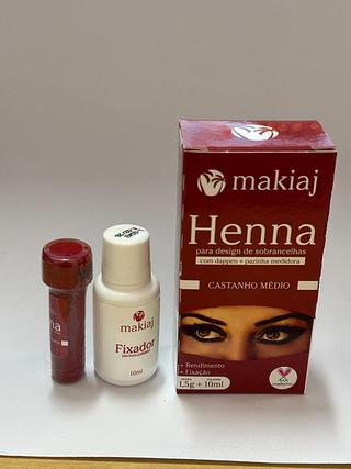 Henna p/ sobrancelhas (CASTANHO MEDIO) makiaj/ 12UN
