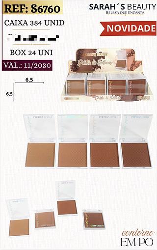 Contorno em po c/24pcs Sarah´s Beauty