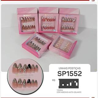 Unha posticas com adesivo auto colante /12pcs Sabrina Sato