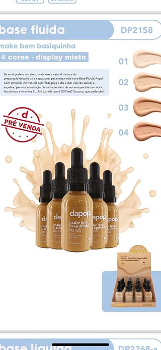 Base fluída make bem basiquinha cor:01-04/ 24pçs (DP2158) DAPOP