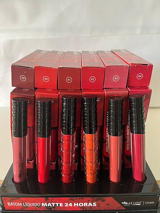 Batom Líquido 24hrs cor:39-44 (48UNID) MAX LOVE