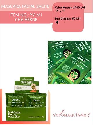 Mascara facial sache cha verde c/60pcs YOYO MAQUIAMOR