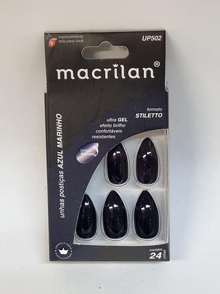 Unha Posticas Stiletto (azul marinho) Macrilan C/12pcs UP502