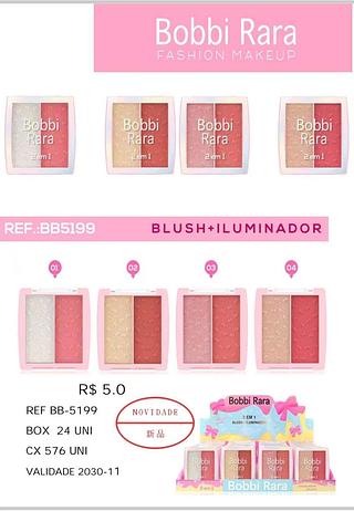 Blush +iluminador /24pcs Bobbi Rara