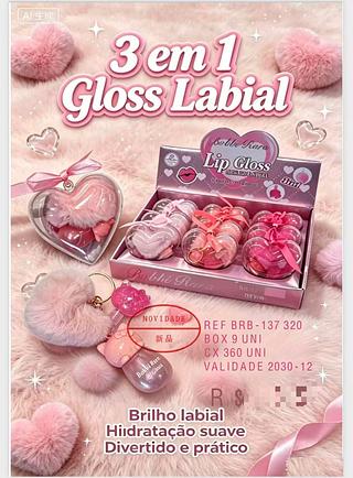 3 EM 1 Brilho labial c/9pcs BOBBI RARA