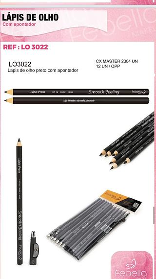 Lapis de olho com apontador cor:Preto/ 12pçs FEBELLA