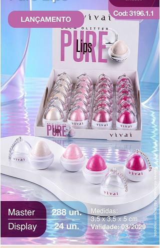 Balm glitter pure lips /24pcs VIVAI