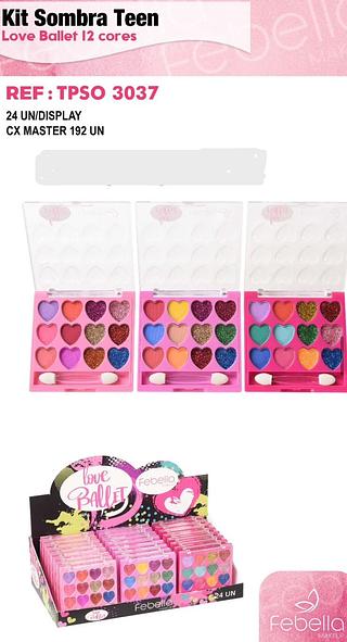 Paleta de sombra 12 cores /24pçs FEBELLA