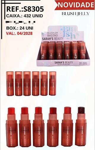 Blush em Bastão Jelly c/24pçs Sarah´s Beauty