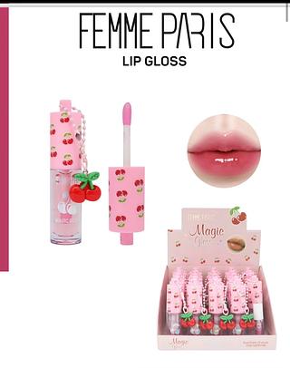 Lip gloss com chaveiro /24pcs Femme Paris