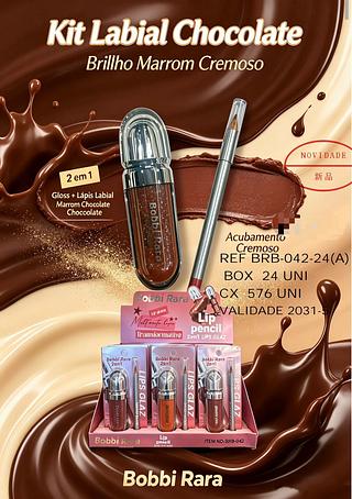 Gloss +lapis labial marrom chocolate /24pcs BOBBI RARA