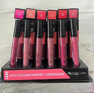 Batom liquido Love 24hrs confort+hidratação/ 48UNID Maxlove (728-733)