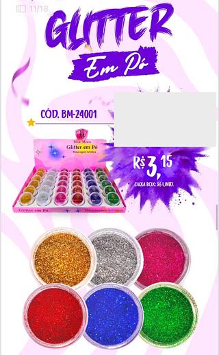 Glitter em pó /36pcs BLUE MOON