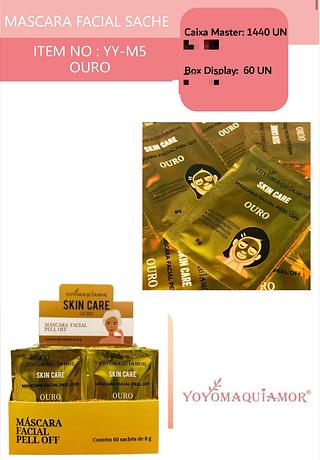 Mascara facial sache OURO c/60pcs YOYO MAQUIAMOR