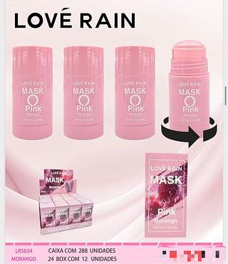 Máscara Facial Morango c/12pçs Love Rain
