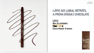 Lápis Labial Retrátil A Prova D´água (Chocolate) c/24pçs Luisance