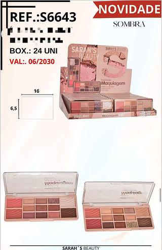Paleta de Sombras c/24pçs Sarah´s Beauty
