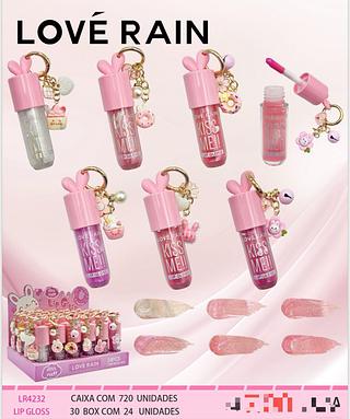 Lip Gloss com Chaveiro c/24pçs Love Rain