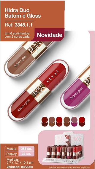 Duo batom e gloss /36pcs VIVAI