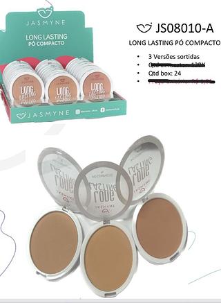 Po Compacto Long Lasting cor:clara p/ média / 24UNID Jasmine (JS08010-A)