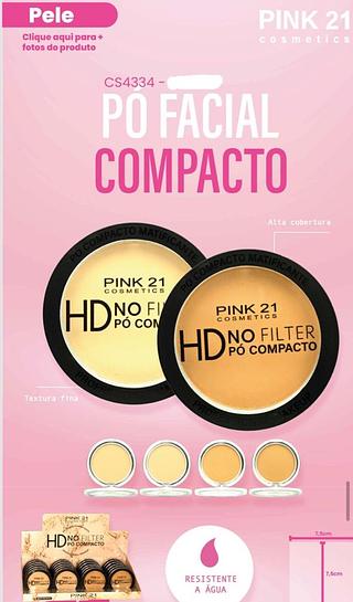 Po compacto HD no filter resistente a água/ 24pçs (CS4334) Pink21