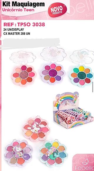 Kit de maquiagem Unicórnio Teen/ 24pçs FEBELLA