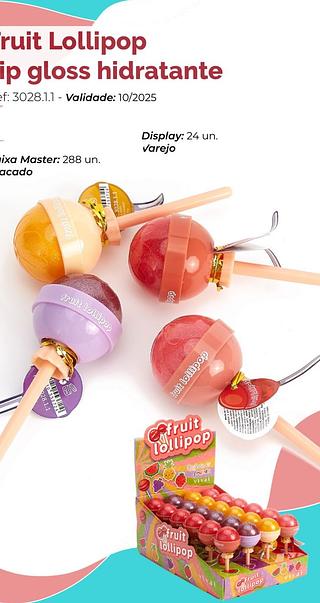 Lip Gloss hidratante fruit / 24pçs VIVAI