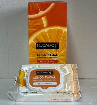 Lenço Facial Removedor de Maquiagem (Fresh Orange) c/6pçs Hudamoji
