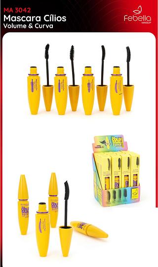 Mascara de cilios Volume e curva/ 12pçs (MA3042) febella
