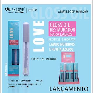 Gloss Oil Restaurador para labios CORES 170-INCOLOR c/28pcs MAX LOVE